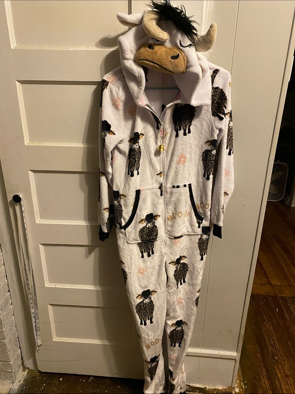 Holiday Time White Sheep Hooded Kids Pajama Onesie with Hood
